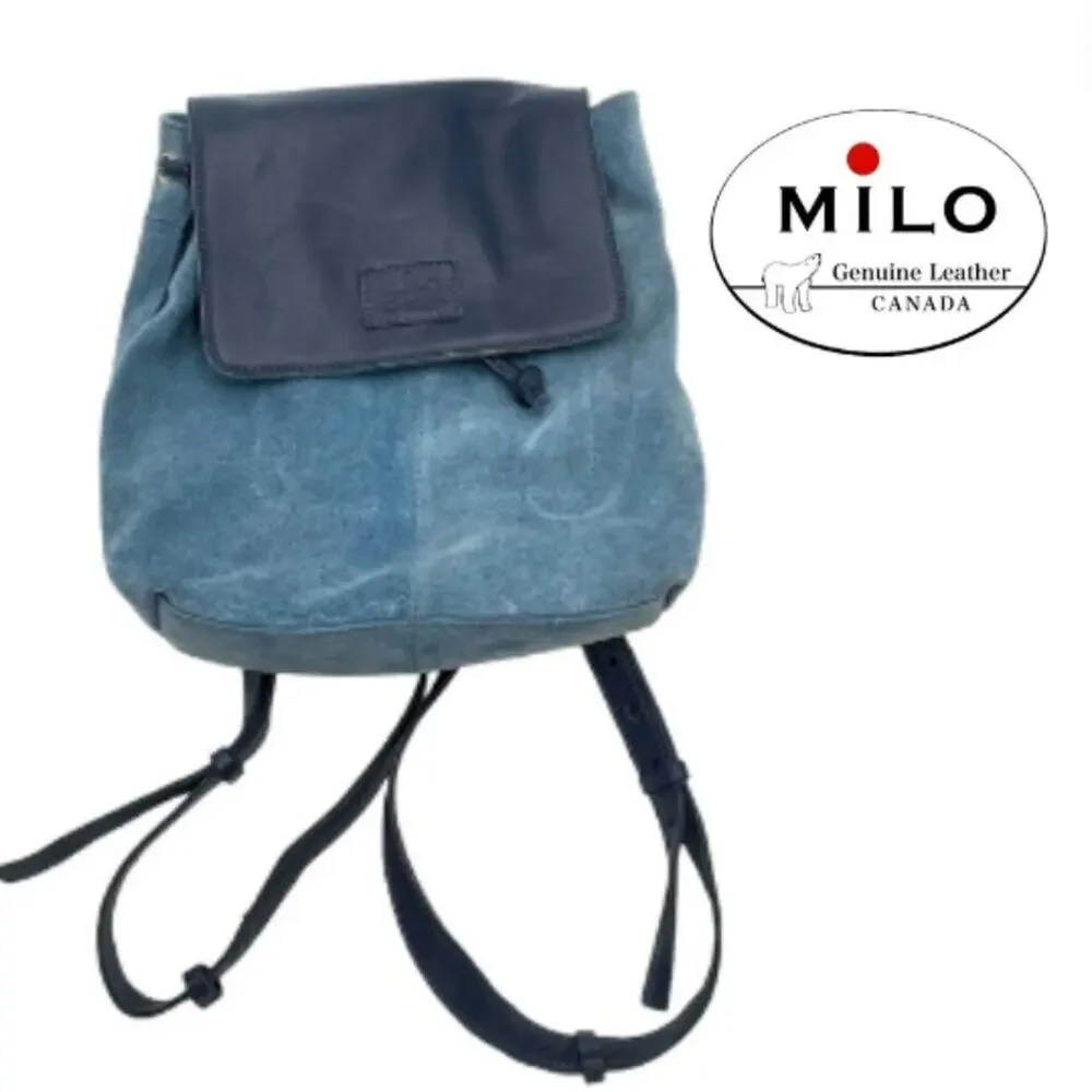 MILO - women's EMILY blue suede leather backpack / CANADA